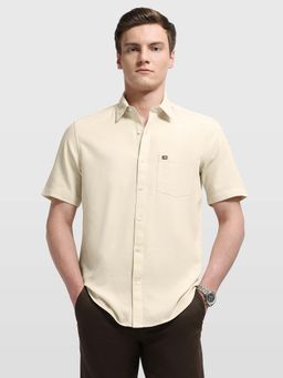 Arrow Sports - Men's Beige Aquarelle Drift Textured Shirt