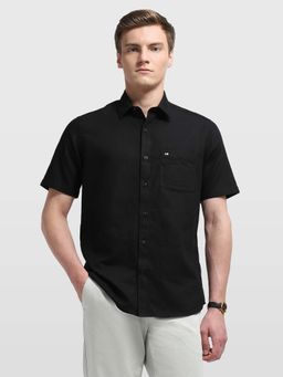 Arrow Sports - Men's Black Aquarelle Drift Textured Shirt