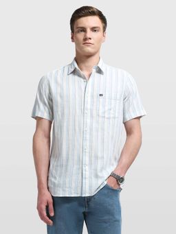 Arrow Sports - Men's Blue Aquarelle Drift Vertical Striped Shirt