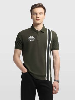 Arrow Sports - Men's Vertical Striped Regular Fit Polo T-Shirt
