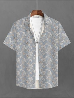 BULLMER - Trendy Floral Grey Causal Shirt for Men