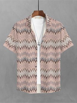 BULLMER - Trendy Printed Pink Causal Shirt for Men