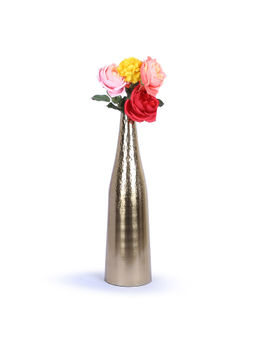 HomeTown - Shiraz Metal Hammered Vases In Gold