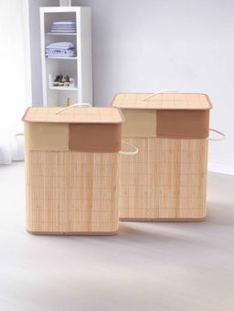 Savya Home - Laundry Basket, 45L, Light Brown