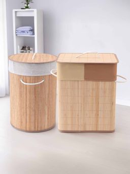 Savya Home - Laundry Basket, 48L & 45L, Light Brown