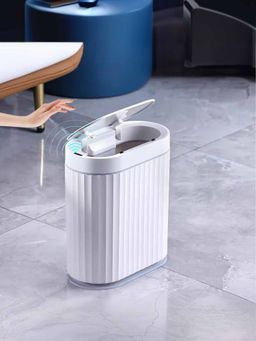 Savya Home - Automatic Dustbin Plastic 7L White & Grey