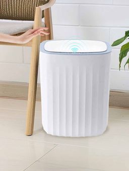 Savya Home - Automatic Dustbin Plastic 12L White & Grey