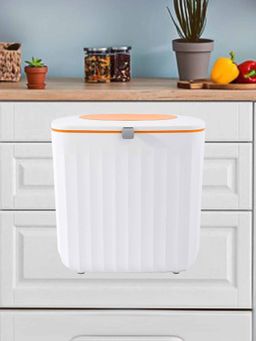 Savya Home - Hanging Dustbin Plastic 8L White & Orange