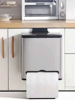 Savya Home - 4L Hanging Steel Dustbin with Inner Bucket Silver