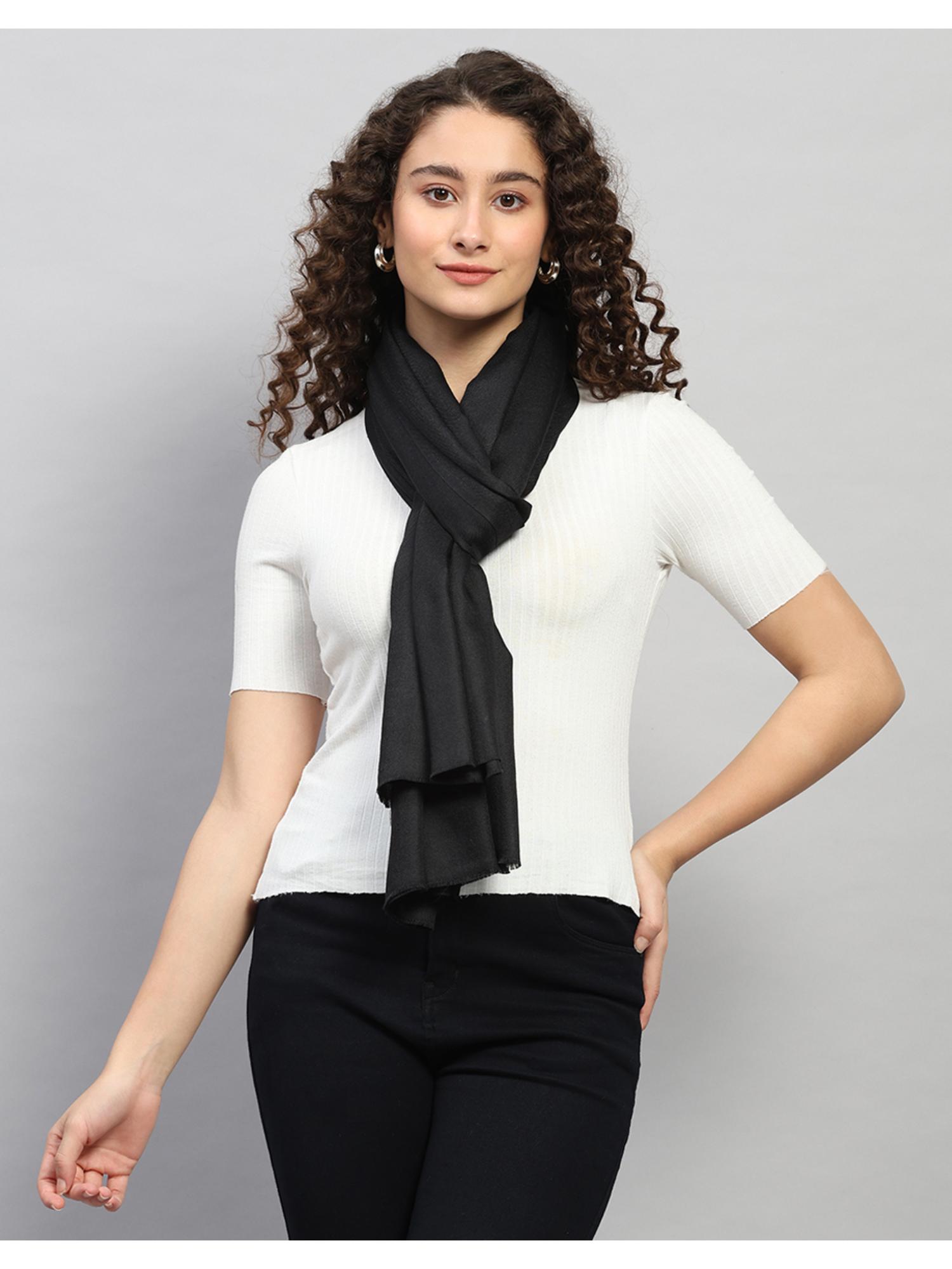 monte carlo Womens Solid Black Shawl-picture-15