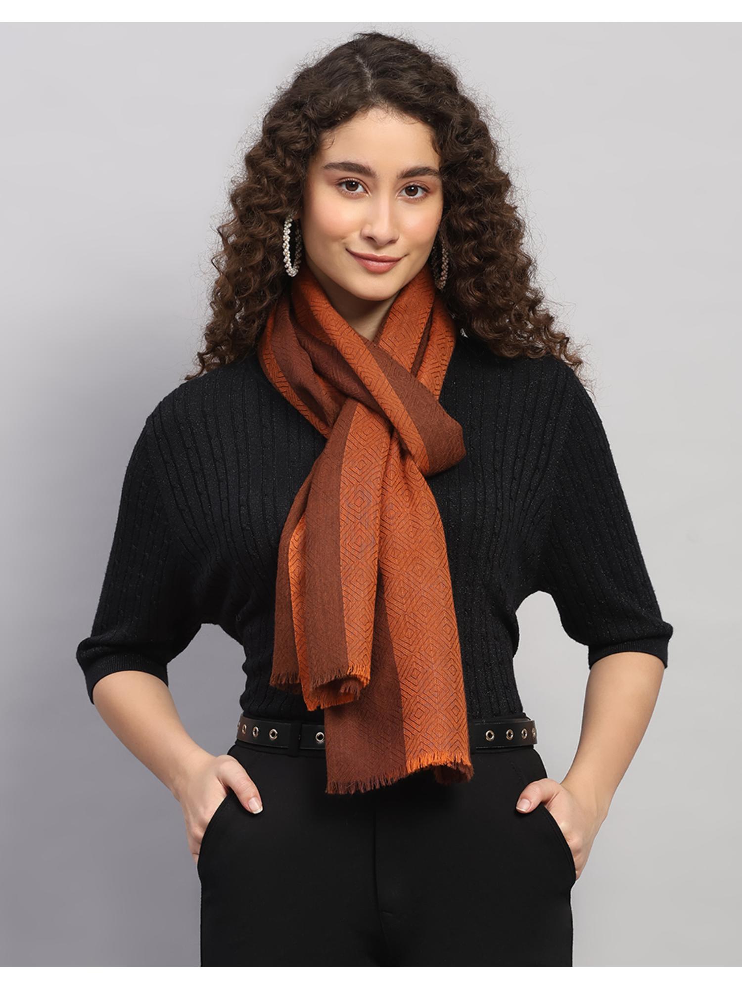 monte carlo Womens Colorblock Mustard Stole-picture-12