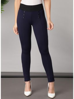 Lakshita - Navy Blue Long Plain Jeggings