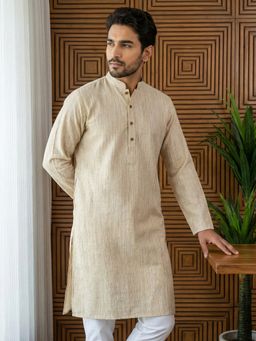 Jompers - Beige Woven Design Kurta