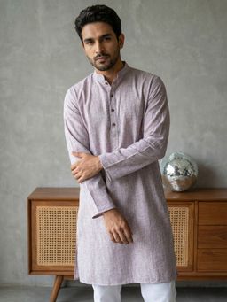 Jompers - Purple Woven Design Kurta