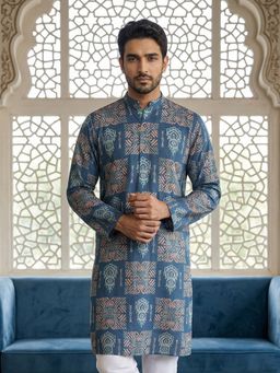 Jompers - Blue Abstract Printed Kurta