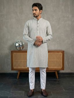 Jompers - Grey Textured Kurta with Pyjama