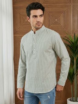 Jompers - Green Striped Short Kurta