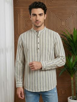 Jompers - Yellow Striped Short Kurta