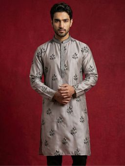 Jompers - Grey Embroidered Kurta