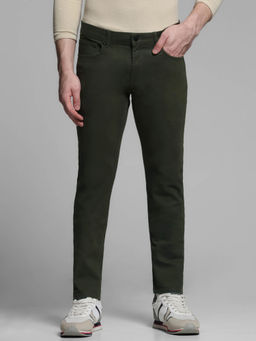 Jack & Jones - Green Slim Fit Stretch Casual Trousers