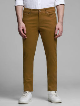 Jack & Jones - Brown Slim Fit Stretch Casual Trousers