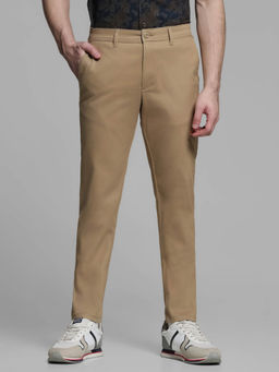 Jack & Jones - Brown Slim Fit Stretch Casual Trousers