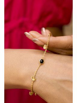 Perfectly Average - Black Seashell Charm Bracelet, 18K Gold Plated Women Jewellery