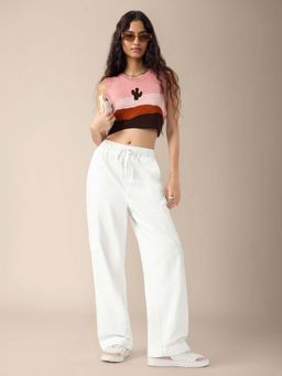 The Souled Store - Pull on Denim Astral White Women Cargo Jeans
