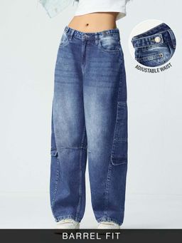 The Souled Store - Barrel-Fit Denim Sulphur Women Jeans