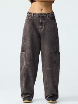 The Souled Store - Barrel-Fit Denim Cinder Women Barrel Fit Jeans