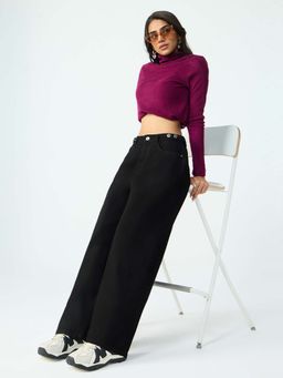 The Souled Store - Barrel-Fit Denim Phantom Black Women Barrel Jeans