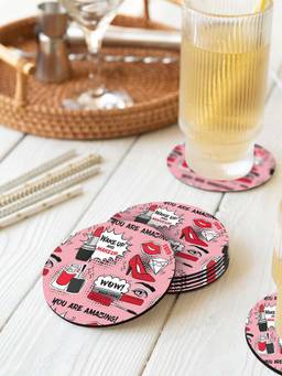 Macmerise - Wake up and Makeup Circular Coaster (Pack of 6)