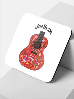 Macmerise - Jim Beam Guitar White Square Coaster Single