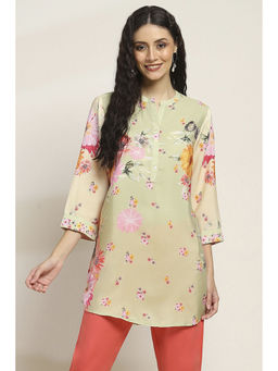 Rangriti - Women Lime Yellow Polyester Straight Kurti