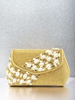 Peora - Gold-Toned Embellished Box Clutch -C67G