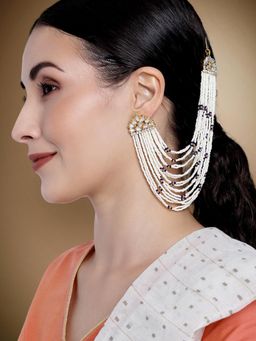 Peora - Multi-Color Kundan & Pearls Earring Chains