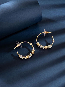 Peora - Gold Plated Cubic Zirconia Half Hoop Earrings