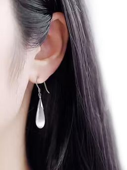 Peora - Silver Plated White Pearl Drop Earrings