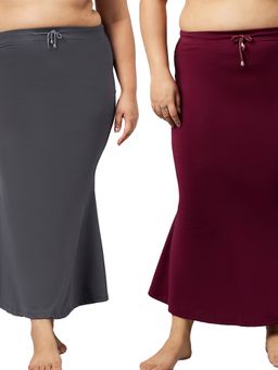 Secrets By ZeroKaata - Women Plus Size Seamless Mermaid Fit Saree Petticoat (Pack of 2)