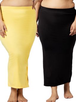 Secrets By ZeroKaata - Women Plus Size Solid Seamless Saree Petticoat (Pack of 2)