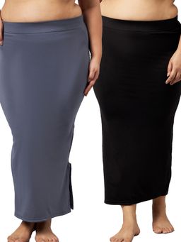 Secrets By ZeroKaata - Women Plus Size Solid Seamless Saree Petticoat (Pack of 2)