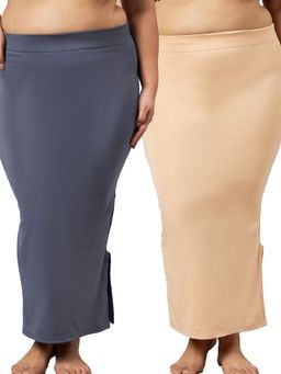 Secrets By ZeroKaata - Women Plus Size Solid Seamless Saree Petticoat (Pack of 2)