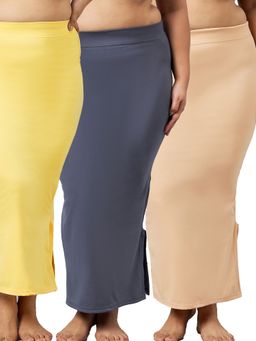 Secrets By ZeroKaata - Women Plus Size Solid Seamless Saree Petticoat (Pack of 3)