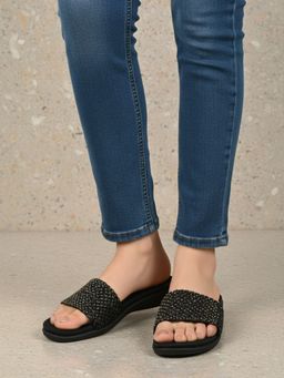 Inc.5 - Women'S Black Casual Embellished Sandals