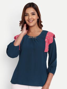 Gahan - Womens Fashion Ethnic Navy Blue Top