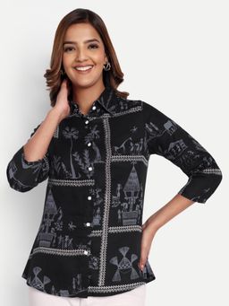 Gahan - Womens Fashion Ethnic Black Shirt