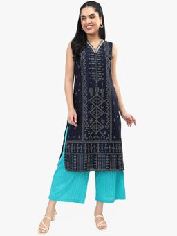 Gahan - Womens Ethnic Motifs Printed Regular Kurta with Palazzo