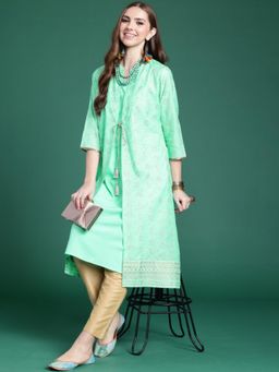 Gahan - Womens Solid Kurta with Shrug