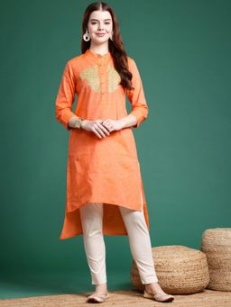 Gahan - Womens Geometric Embroidered Thread Work Kurta