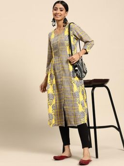Gahan - Womens Yellow Floral Printed Kurta